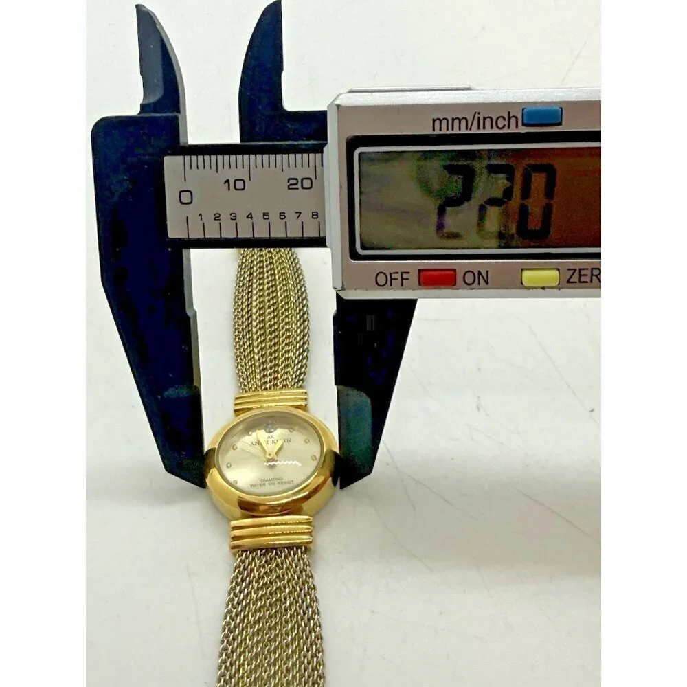 Anne Klein Quartz 10/5360 Diamond Women's Watch Mesh Bracelet Gold Tone WR 100FT